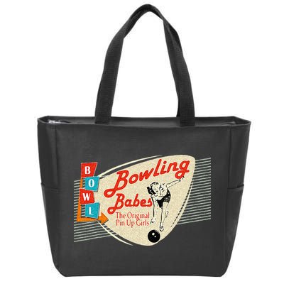 Bowling Babes Vintage Retro Matching Bowling Team Zip Tote Bag