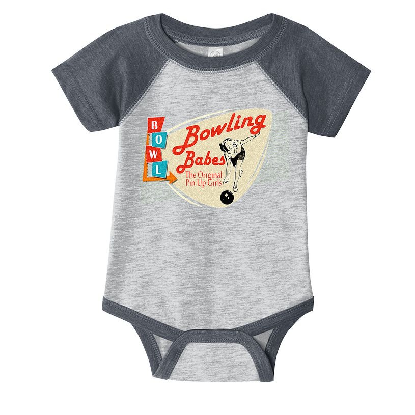 Bowling Babes Vintage Retro Matching Bowling Team Infant Baby Jersey Bodysuit