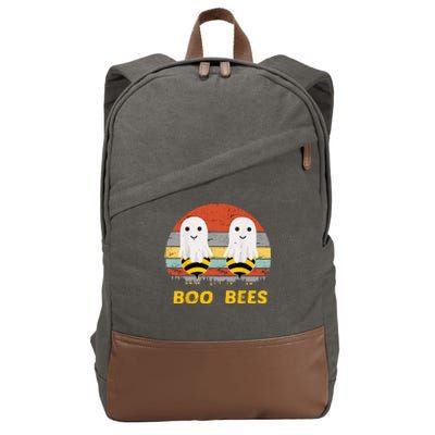 Boo Bees Vintage Halloween Vintage Boo Bees Funny Cotton Canvas Backpack