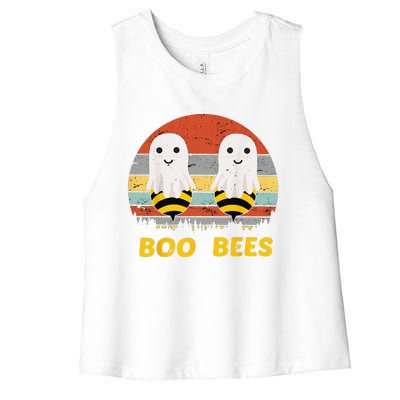 Boo Bees Vintage Halloween Vintage Boo Bees Funny Women's Racerback Cropped Tank