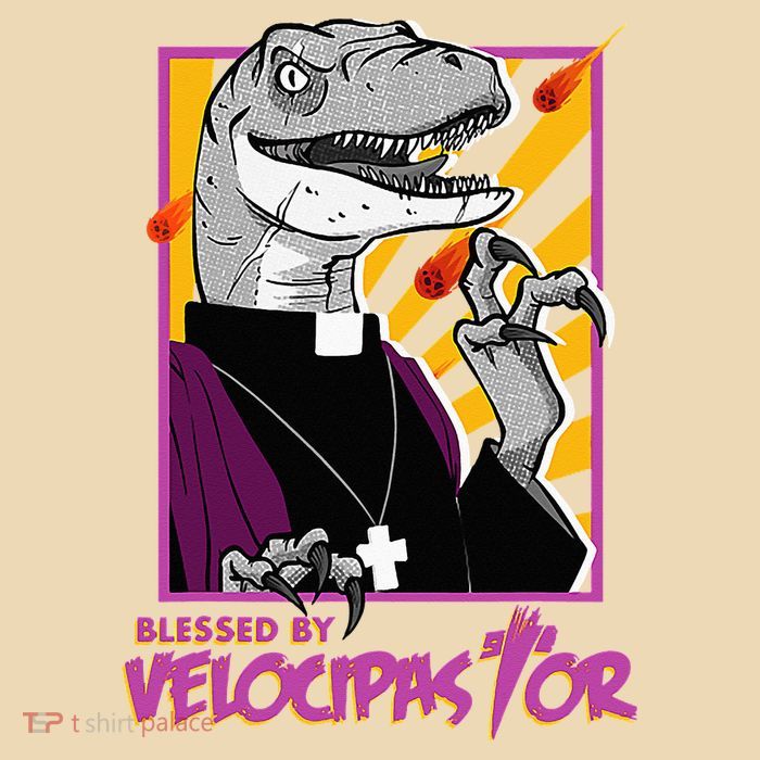 Bless By Velocipastor Cool Dinosaur Parish Priest Drawstring Bag