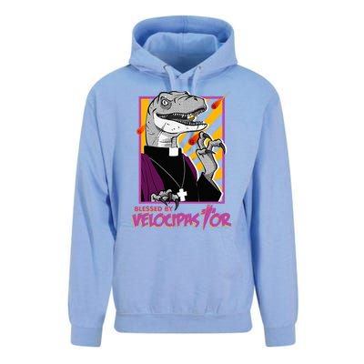 Bless By Velocipastor Cool Dinosaur Parish Priest Unisex Surf Hoodie