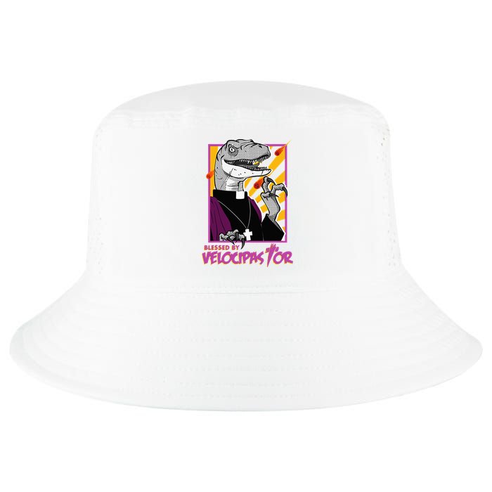 Bless By Velocipastor Cool Dinosaur Parish Priest Cool Comfort Performance Bucket Hat