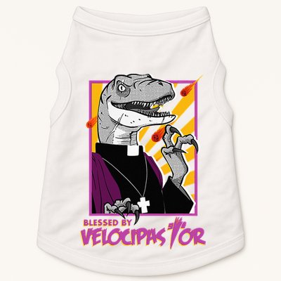 Bless By Velocipastor Cool Dinosaur Parish Priest Doggie Tank