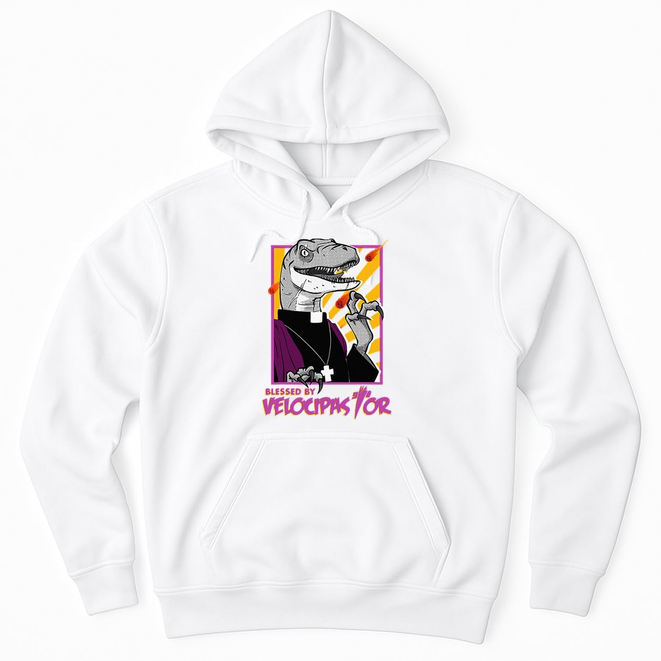 Bless By Velocipastor Cool Dinosaur Parish Priest Hoodie