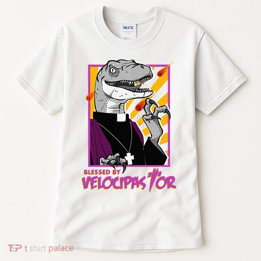 Bless By Velocipastor Cool Dinosaur Parish Priest Tall T-Shirt