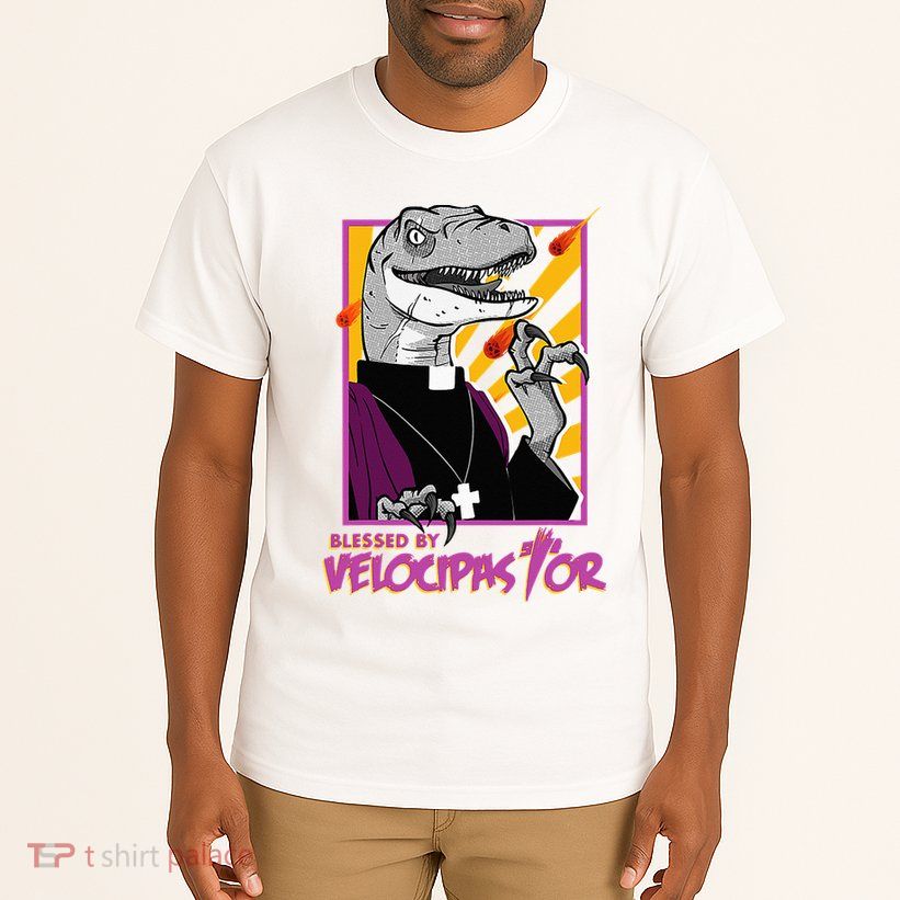 Bless By Velocipastor Cool Dinosaur Parish Priest Tall T-Shirt