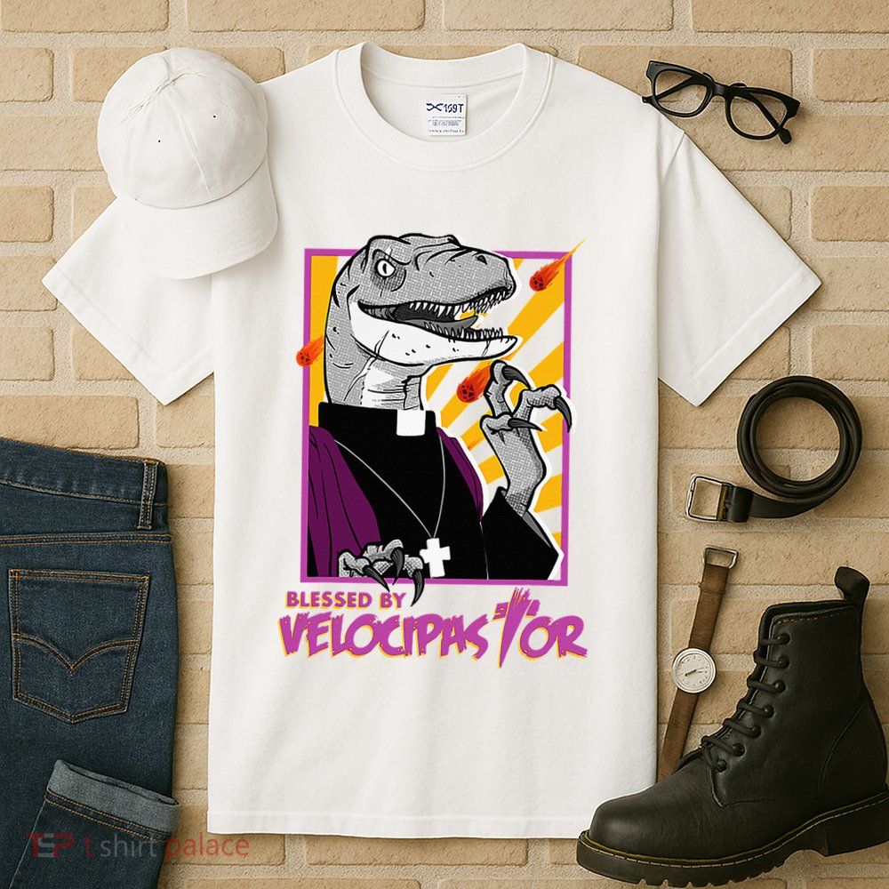 Bless By Velocipastor Cool Dinosaur Parish Priest Tall T-Shirt