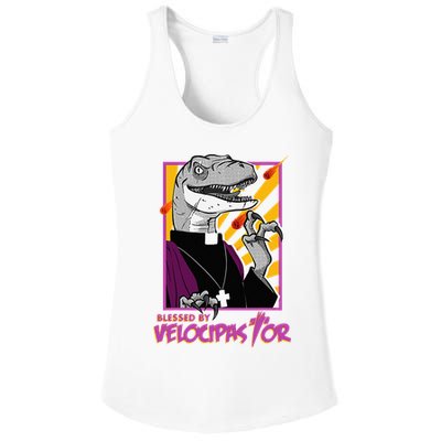 Bless By Velocipastor Cool Dinosaur Parish Priest Ladies PosiCharge Competitor Racerback Tank