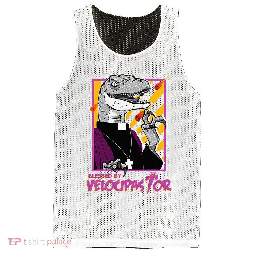 Bless By Velocipastor Cool Dinosaur Parish Priest Mesh Reversible Basketball Jersey Tank