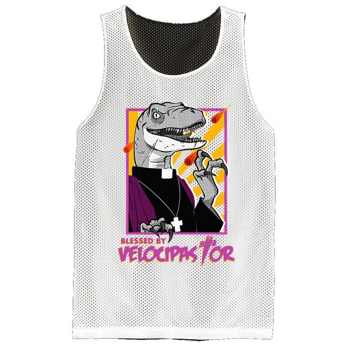 Bless By Velocipastor Cool Dinosaur Parish Priest Mesh Reversible Basketball Jersey Tank