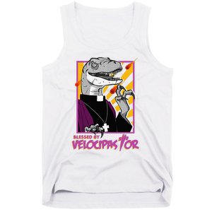 Bless By Velocipastor Cool Dinosaur Parish Priest Tank Top