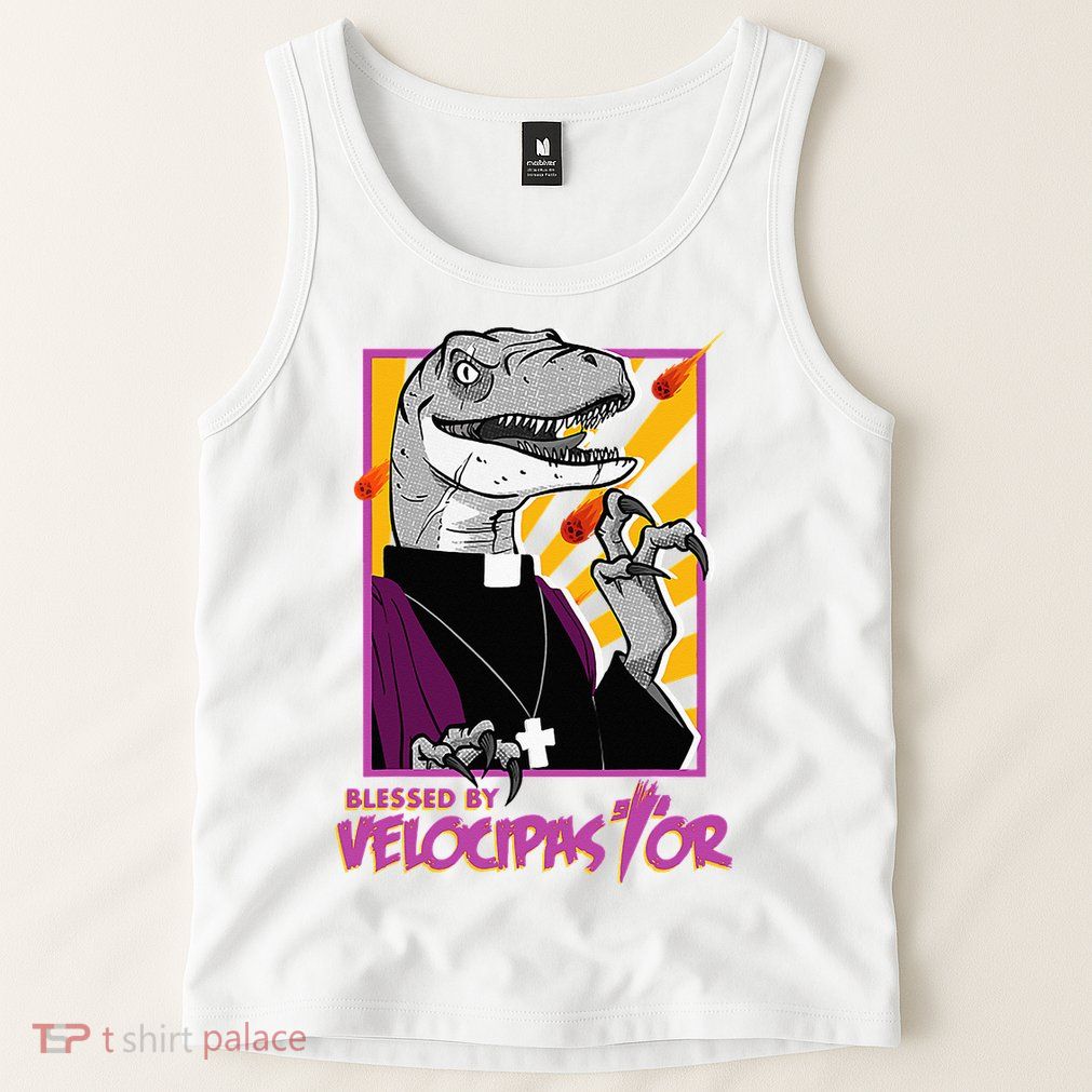 Bless By Velocipastor Cool Dinosaur Parish Priest Tank Top