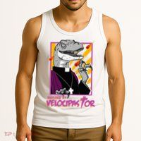 Bless By Velocipastor Cool Dinosaur Parish Priest Tank Top
