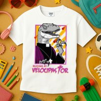 Bless By Velocipastor Cool Dinosaur Parish Priest Kids T-Shirt