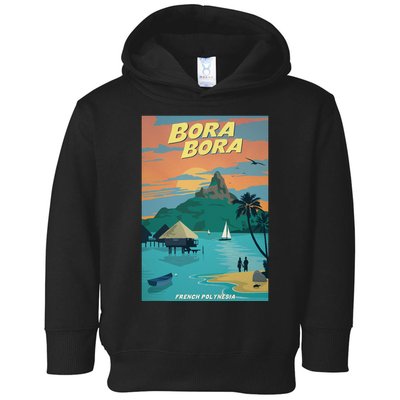 Bora Bora Vintage Travel Poster Toddler Hoodie