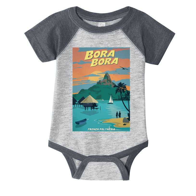 Bora Bora Vintage Travel Poster Infant Baby Jersey Bodysuit