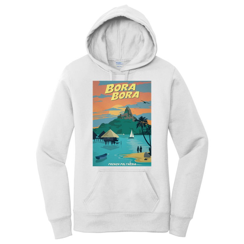 Bora Bora Vintage Travel Poster Women's Pullover Hoodie