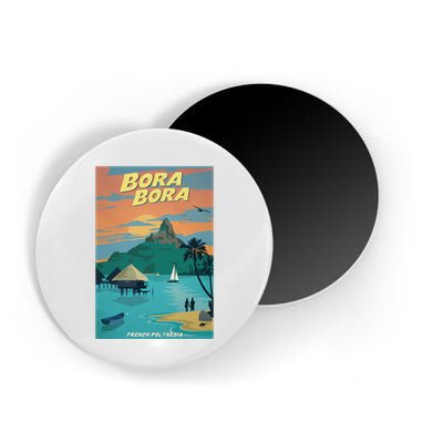 Bora Bora Vintage Travel Poster Magnet