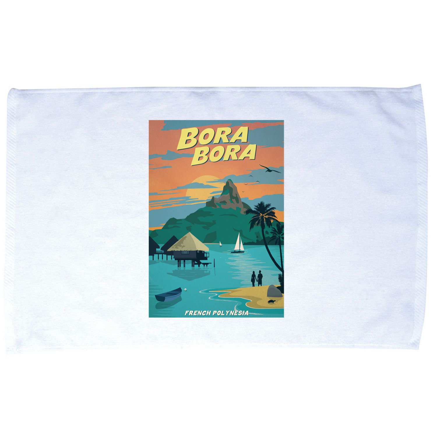 Bora Bora Vintage Travel Poster Microfiber Hand Towel