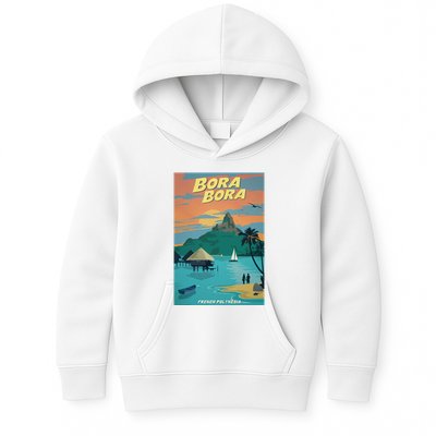 Bora Bora Vintage Travel Poster Kids Hoodie