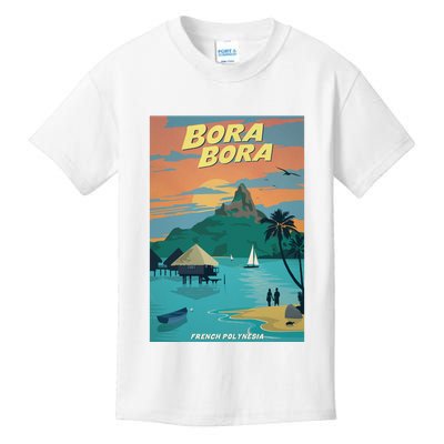 Bora Bora Vintage Travel Poster Kids T-Shirt