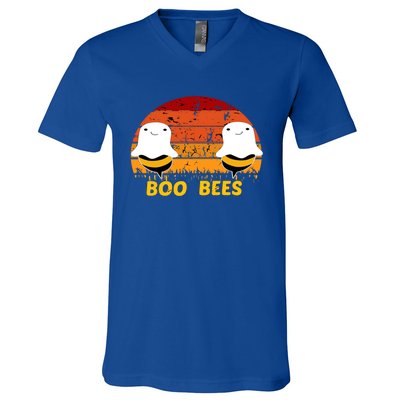 Boo Bees Vintage Halloween Vintage Boo Bees Funny Cute Gift V-Neck T-Shirt