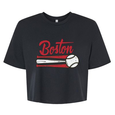 Boston Baseball Vintage Distressed Met At Gameday Bella+Canvas Jersey Crop Tee