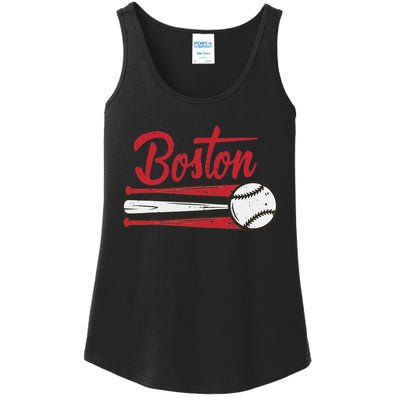 Boston Baseball Vintage Distressed Met At Gameday Ladies Essential Tank