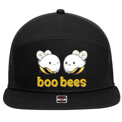 Boo Bees Vintage Ghosts Boo Beekeeper Halloween For Couples Gift 7 Panel Mesh Trucker Snapback Hat