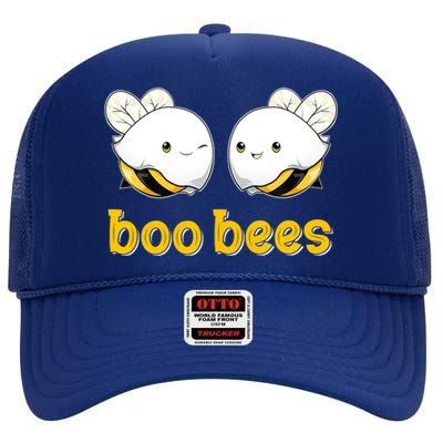 Boo Bees Vintage Ghosts Boo Beekeeper Halloween For Couples Gift High Crown Mesh Back Trucker Hat