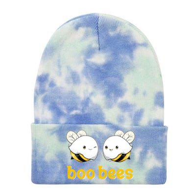 Boo Bees Vintage Ghosts Boo Beekeeper Halloween For Couples Gift Tie Dye 12in Knit Beanie