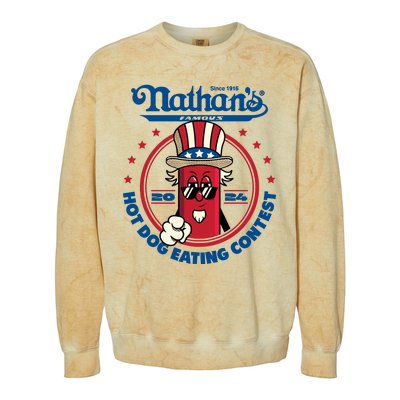 Badlands Booker Wearing 2024 Hot Dog Eating Contest Limited Colorblast Crewneck Sweatshirt