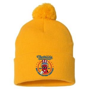 Badlands Booker Wearing 2024 Hot Dog Eating Contest Limited Pom Pom 12in Knit Beanie