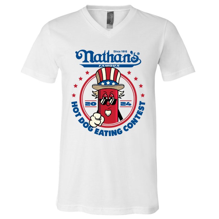 Badlands Booker Wearing 2024 Hot Dog Eating Contest Limited V-Neck T-Shirt