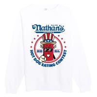 Badlands Booker Wearing 2024 Hot Dog Eating Contest Limited Premium Crewneck Sweatshirt