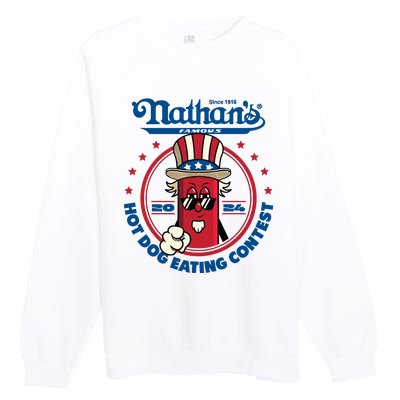 Badlands Booker Wearing 2024 Hot Dog Eating Contest Limited Premium Crewneck Sweatshirt