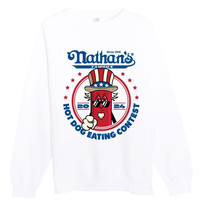 Badlands Booker Wearing 2024 Hot Dog Eating Contest Limited Premium Crewneck Sweatshirt