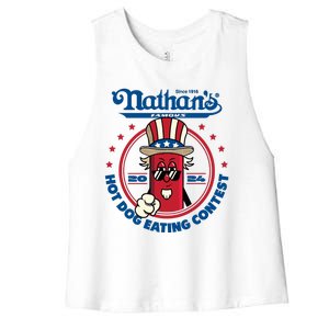 Badlands Booker Wearing 2024 Hot Dog Eating Contest Limited Women's Racerback Cropped Tank