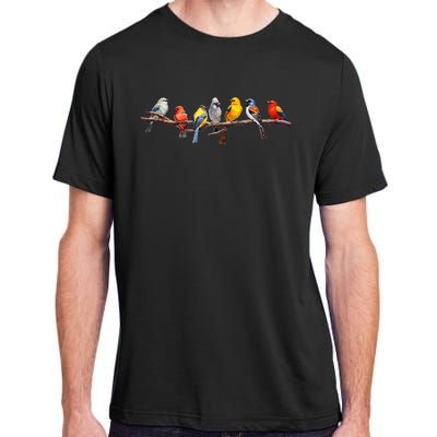 Backyard Bird Watching Watcher Birder Songbirds On A Branch Adult ChromaSoft Performance T-Shirt