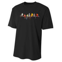 Backyard Bird Watching Watcher Birder Songbirds On A Branch Performance Sprint T-Shirt