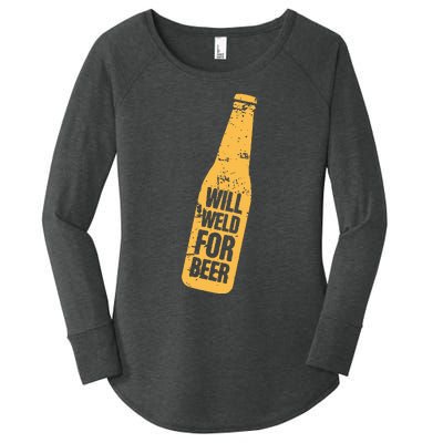 Beer Bottle Will Weld For Beer Alcohol Enthusiast Women's Perfect Tri Tunic Long Sleeve Shirt