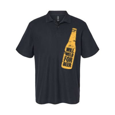 Beer Bottle Will Weld For Beer Alcohol Enthusiast Softstyle Adult Sport Polo