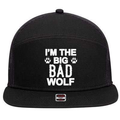 Big Bad Werewolf Wolf Lover Dog 7 Panel Mesh Trucker Snapback Hat