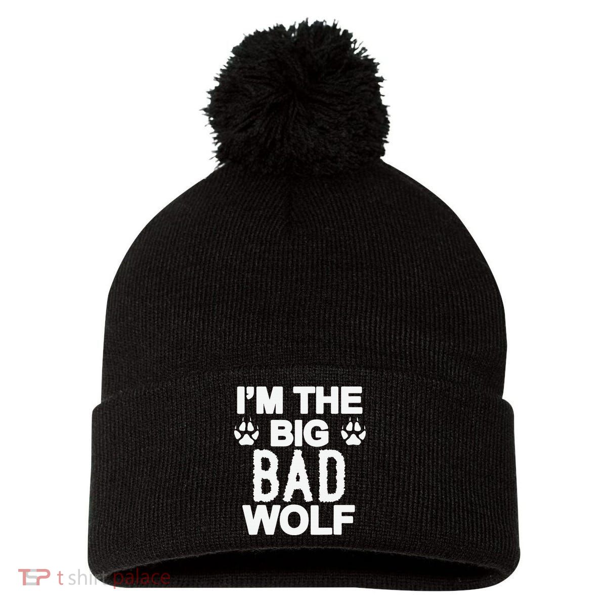 Big Bad Werewolf Wolf Lover Dog Pom Pom 12in Knit Beanie