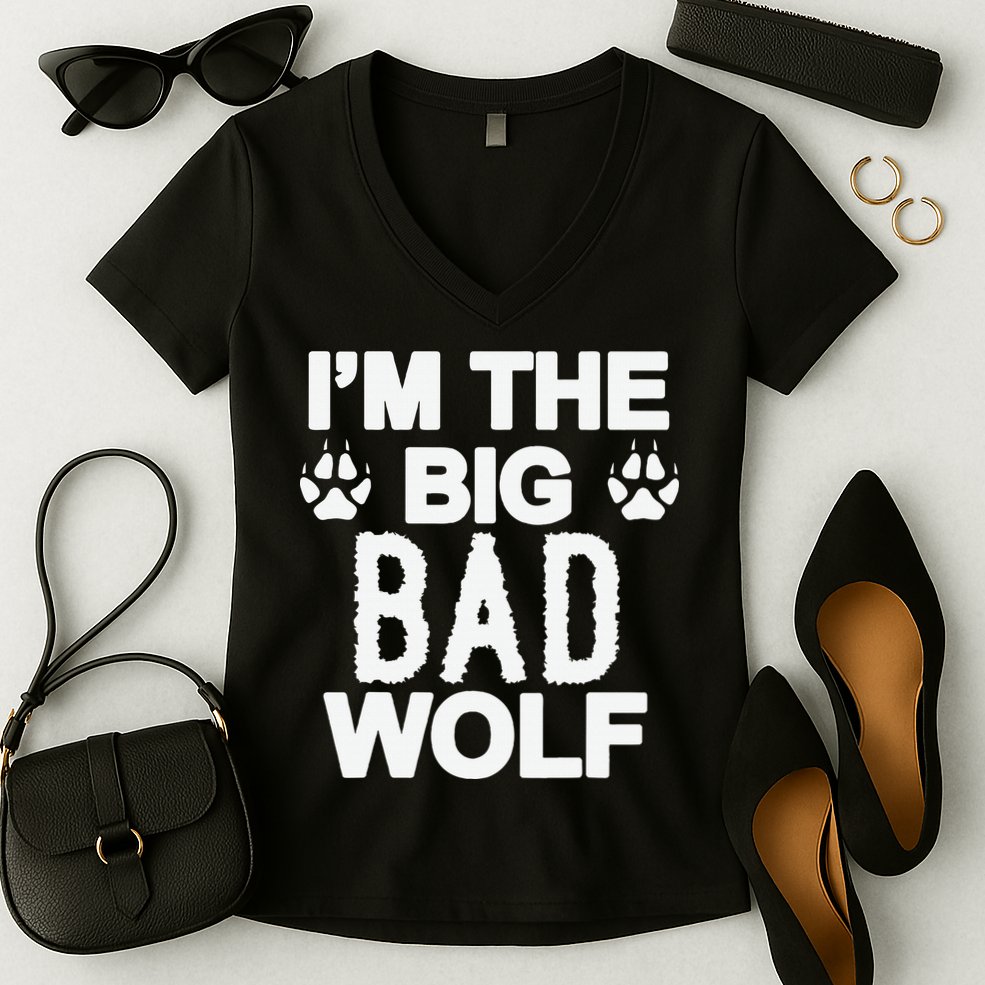Big Bad Werewolf Wolf Lover Dog Women's V-Neck T-Shirt