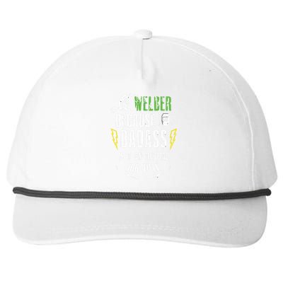 Because Badass Weld Welder Welding Snapback Five-Panel Rope Hat