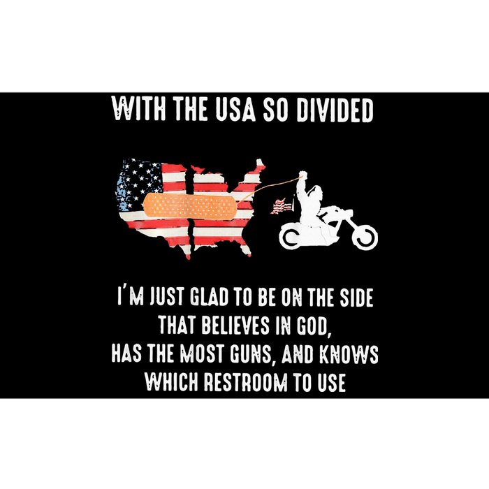 Bigfoot Biker With The Usa So Divided Bumper Sticker