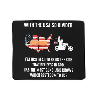 Bigfoot Biker With The Usa So Divided Mousepad