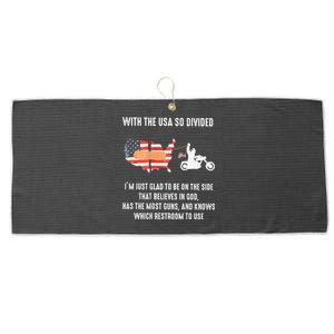 Bigfoot Biker With The Usa So Divided Large Microfiber Waffle Golf Towel